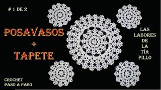 POSAVASOS a CROCHET y TAPETE de mesa FACIL Paso a Paso Vídeo 1 de 2 [upl. by Curnin]