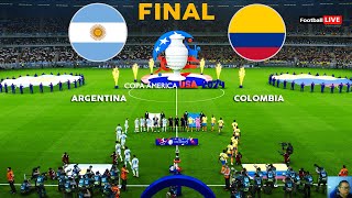 ARGENTINA vs COLOMBIA  FINAL COPA AMÉRICA 2024  MESSI vs JAMES  REALISTIC PES GAMEPLAY [upl. by Ary]