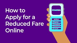 PRONTO  How to Apply for a Reduced Fare Online [upl. by Diarmuid]