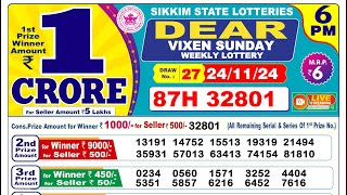 🔴Lottery Sambad Today 0600pm 241124 Dear Lottery Result Pdf Download [upl. by Ecitnirp]