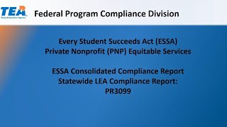 ESSA Private Nonprofit PNP Equitable Services PR3099 Training  2024 [upl. by Noam]