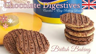 Easy Chocolate Digestive Biscuits  British Cookie Tutorial  Classic Bakes [upl. by Asilla]