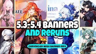 NEW UPDATE All Character Banners From Version 53 to 54 Along With Reruns  Genshin Impact [upl. by Xila]