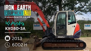 2013 Kubota KX0803a 8 Tonne Excavator [upl. by Onimixam]