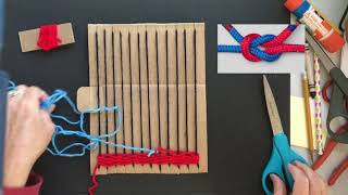 Basic Weaving on a cardboard loom [upl. by Andee]