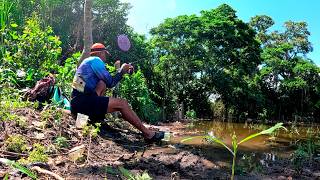 Pesca Y Cocina con anzuelo y lombrices recorriendo el rio [upl. by Mariande]