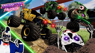 Monster Jam INSANE Racing Freestyle and High Speed Jumps 64  BeamNG Drive  Grave Digger [upl. by Drareg]