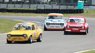 Mk1 Escort Taupo January 2024 HVRA Race 1 [upl. by Ymmas]