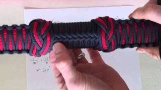 Paracord paddle wrapping ratios to figure amount needed for Cobra Knot and Ringbolt Hitch [upl. by Ffoeg943]