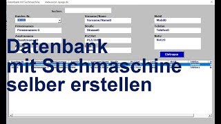 21 Excel VBA Datenbank mit Suchmaschine selber erstellen [upl. by Kinchen15]