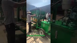 small diesel engine concrete hollow block making machine with wheels for H blocks laying blocks [upl. by Orin618]