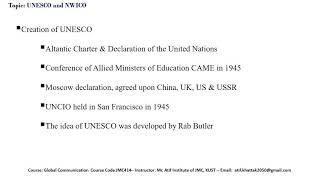 UNESCO and NWICO Unescostandsfor part01 Whatisunesco [upl. by Selyn]