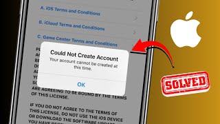 How to Fix Your Account Cannot Be Created At This Time Apple ID  iPhone  iPad  2024 [upl. by Notnel546]