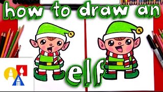 How To Draw A Cartoon Christmas Elf [upl. by Dlanar582]