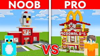 NOOB vs PRO MCDONALDS vs KFC House Build Challenge in Minecraft [upl. by Aryam]