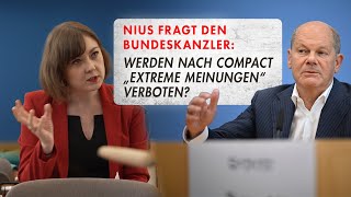 NIUS fragt den Bundeskanzler Olaf Scholz Werden nach Compact „extreme Meinungen“ verboten [upl. by Euv]