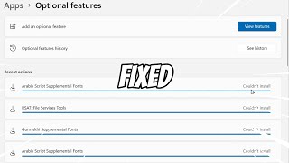 Optional Features Couldnt Install or Install Failed in Windows FIXED [upl. by Lulita104]