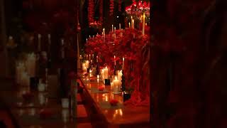 Wedding decor elegant decor red theme wedding outdoor setup [upl. by Ahsatin766]