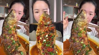 Chinese Mukbang Food Eating Show  God eats fish Spicy Braised Fish 379 [upl. by Ettelrahc]