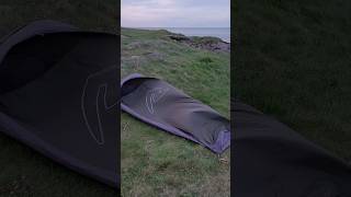 Robens Mountain bivvy bag in Strong winds shorts wildcamping island windy stranded nature [upl. by Einolem]