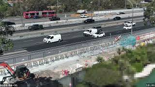 Warringah Freeway Upgrade time lapse  Saturday 31 August 2024 [upl. by Yelrahs206]