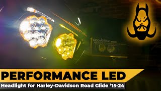 HOGWORKZ® Performance LED Headlight for HarleyDavidson® Road Glide 1524 [upl. by Asset149]