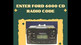 Enter Ford 6000 CD Radio Code Instructions [upl. by Lenni]