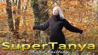 Hand knitted black mohair fuzzy sweater by SuperTanya 26112012 [upl. by Merp]