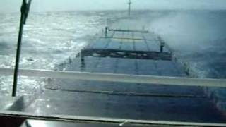 General Cargo Ship in Gale Force 8 Sailing to Marin 13th April 2010wmv [upl. by Ojeibbob]