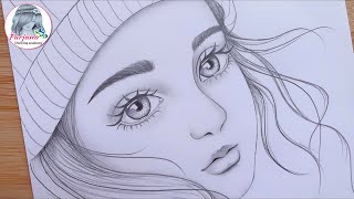 A Cute Face  Drawing Tutorial  How to draw a girl  Step by step  Pencil Sketch [upl. by Ainslee]