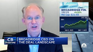 Theres a big disconnect between buyers and sellers in the dealmaking space says Broadridge CEO [upl. by Htial689]