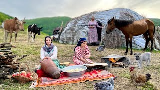 Exploring Irans Nomadic Lifestyle Milking Cows And Making Butter On The Grasslands [upl. by Muhan]