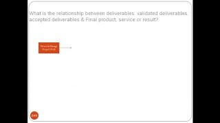 Deliverables  verified deliverables  accepted deliverables  final product service or result tra [upl. by Starkey315]