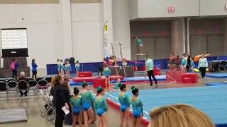 Charleigh Bullock Amazing Level 4 Bars 98Cast handhandstand  Excalibur Cup 2018 [upl. by Armelda]