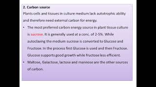 Nutritional requirements of plant tissue culture [upl. by Mesics]