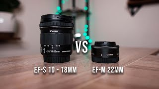 Canon EFS 1018mm VS EFM 22mm Canon m50 [upl. by Jae]