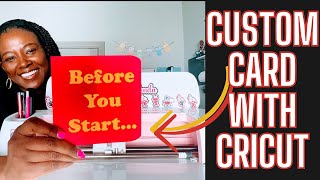 CRICUT FOR BEGINNERS HOW TO MAKE A CARD IN CRICUT DESIGN SPACE [upl. by Sears]