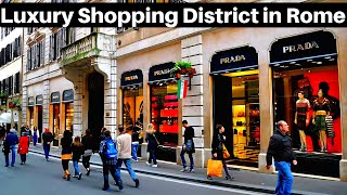 Rome Italy Luxurious Fashion District Rome November 2024 Rome walking Tour [upl. by Frost]