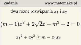 Matura rozszerzona  zadanie z parametrem [upl. by Stephie]