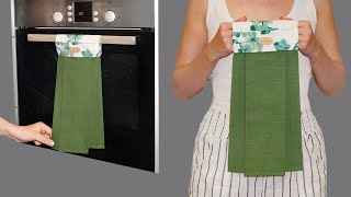 How to sew a handmade kitchen towel in 5 minutes [upl. by Ordnajela]