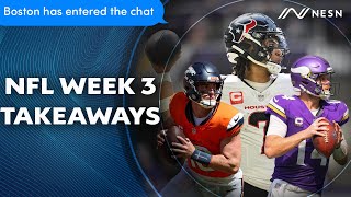 NFL Week 3 Takeaways Darnold Goes Off Nix Gets First Win  Boston Has Entered The Chat [upl. by Hnamik]