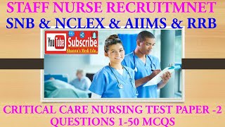 Staff Nurse Exam Preparation Questions And Answers  NORCET ESIC  OET  AIIMS  RRB  SNB [upl. by Lilla]