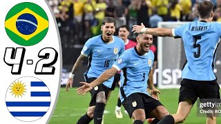 Brazil vs Uruguay Penalties 42 All Goals And Highlights  Copa America 2024 [upl. by Monica]