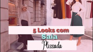 5 looks com Saia Plissadamuita elegância [upl. by Cory]