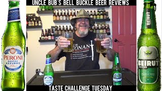 Taste Challenge Tuesday  Beirut  Premium Pilsner 46 vs Peroni 5 [upl. by Ellingston]