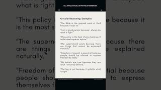 The Circular Reasoning Fallacy Examples  Critical Thinking Basics Short [upl. by Sissie950]