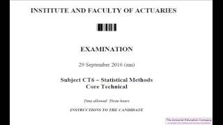 CT6 Statistical Methods September 2016 Exam Review [upl. by Kristina]