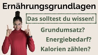 Grundlagen der Ernährungslehre einfach erklärt Grundumsatz amp Kalorienbedarf berechnen  PAL Wert [upl. by Blaseio]