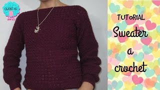 Tutorial Sweater saco a crochet muy fácil punto bloques [upl. by Siravrat]