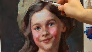 How to paint a portrait in acrylics acrylicpainting artpainting canvaspainting paintingtutorial [upl. by Ytitsahc]